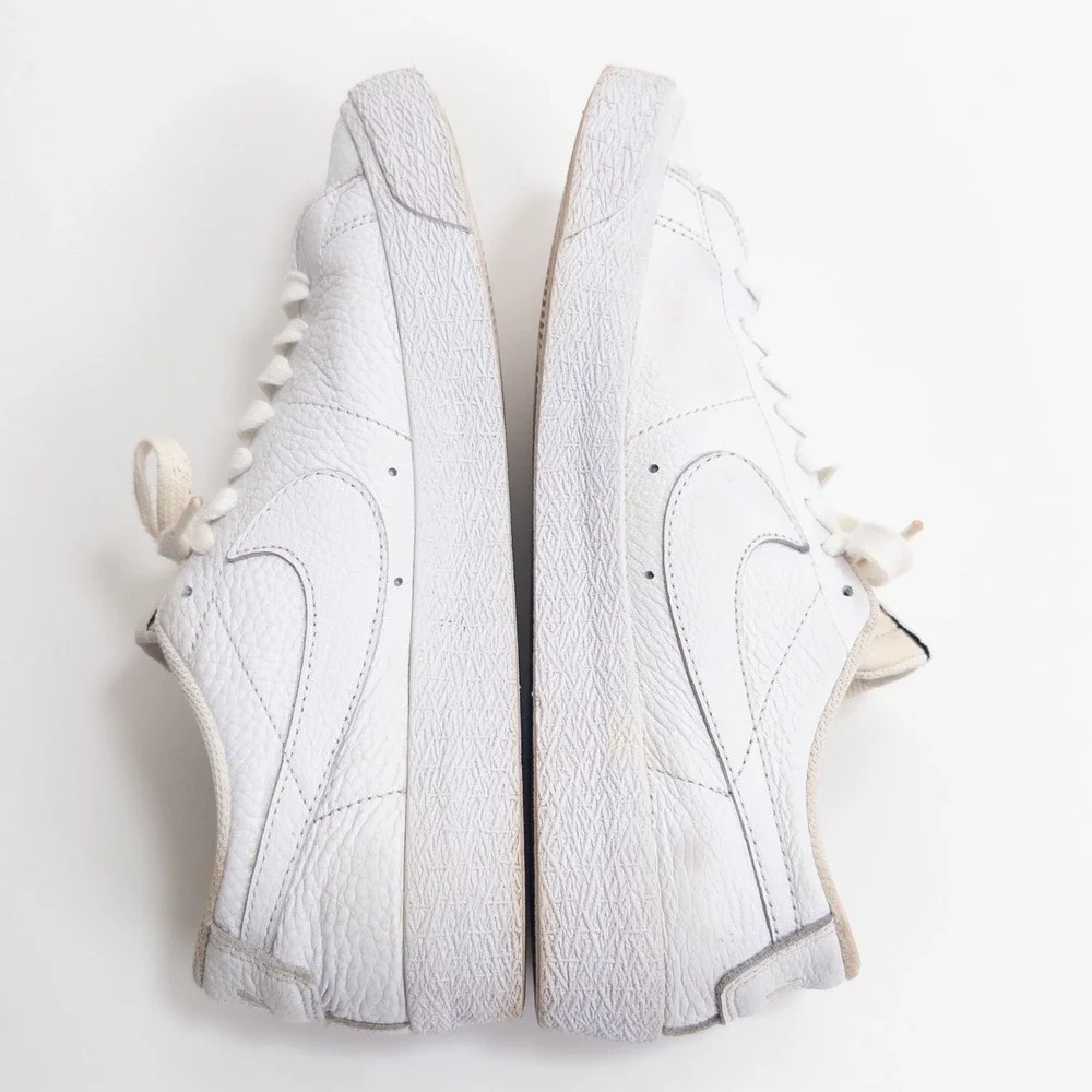 Nike SB Blazer Low AR1576-114 White‎ Leather Skate Shoes Men 8.5
